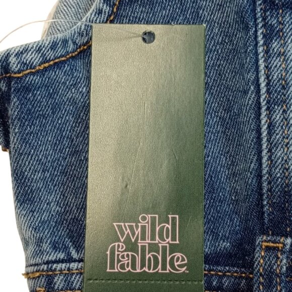 Women's Scoop Neck Reworked Denim Tiny Vest - Wild Fable NWT - Picture 8 of 8